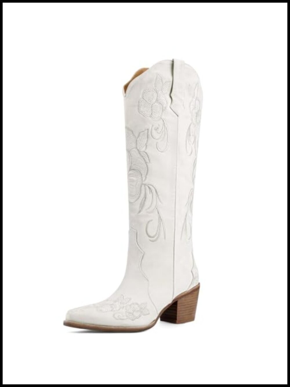 Knee High Cowboy Boots Faux Leather Snip Toe Women's Western Boots